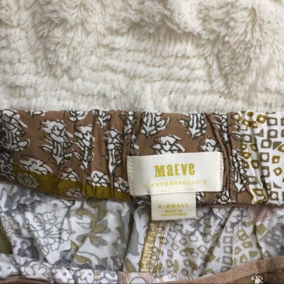 Anthro Maeve Patchwork Pleated High Rise Shorts - Picture 7 of 8